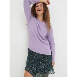 FatFace Women’s Ellie Crew Neck Jumper in Purple - Lightweight Knit - Size 4